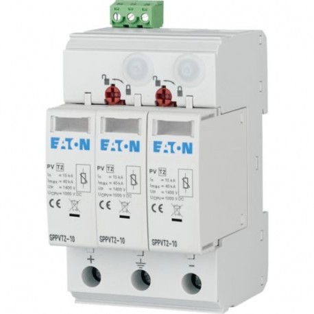 Eaton-moeller SPPVT2-10-2+PE-AX Y7-176089 EATON ELECTRIC Plug-in surge arrester with auxiliary contact, 1000 V DC, ..