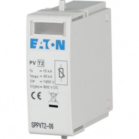 Eaton-moeller SPPVT2-06 Y7-176091 EATON ELECTRIC Protection surge, with cartridges, with cartridges, 600V DC, 1P