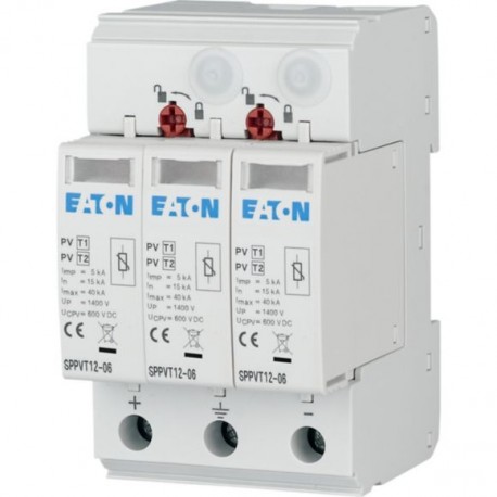 Eaton-moeller SPPVT12-06-2+PE Y7-177258 EATON ELECTRIC Lightning current / surge arresters, pluggable, 600 VDC, 2-p..