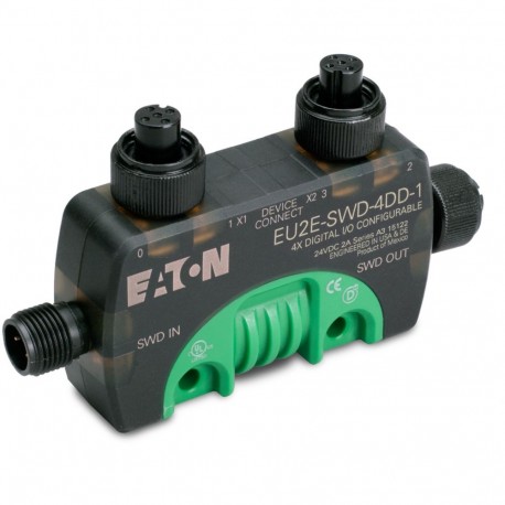 Eaton-moeller EU2E-SWD-4DD-1 Y7-180406 EATON ELECTRIC SmartWire-DT T-Connector for IP69K I/O modules, 24 V DC, four..