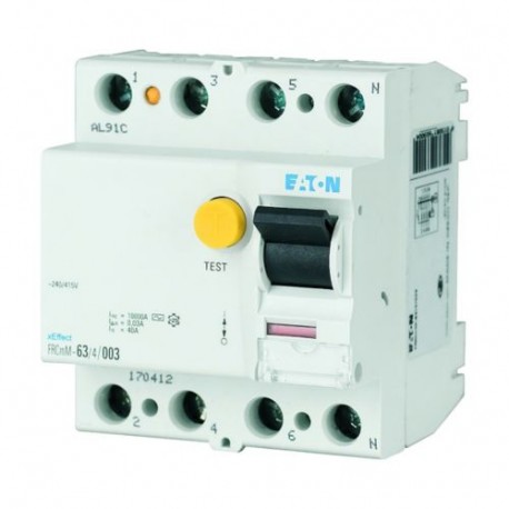Eaton-moeller FRCMM-25/4/003-A-110 Y7-180612 EATON ELECTRIC Residual current circuit breaker (RCCB), 25A, 4p, 30mA,..