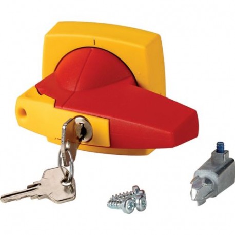 Eaton-moeller K2DR/C Y8-1818042 EATON ELECTRIC Rotary handle, 8mm, door installation, red/yellow, cylinder lock