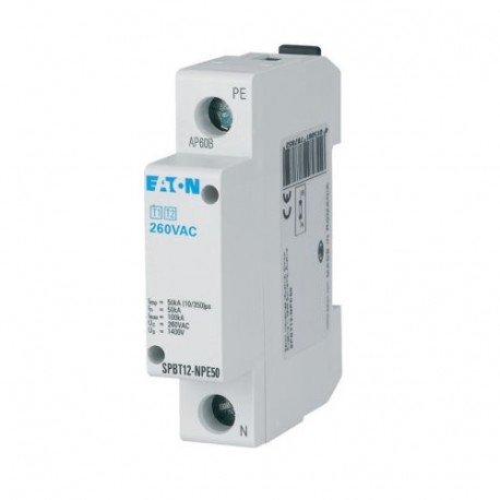 Eaton-moeller SPBT12-NPE50 Y7-184749 EATON ELECTRIC Lightning current and surge arresters, 50kA, N-space unit