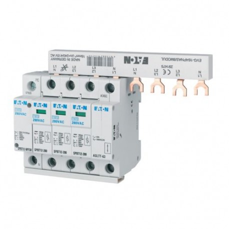 Eaton-moeller SPBT12-280-3+NPE50/BB Y7-184751 EATON ELECTRIC Lightning current and surge arresters, 50kA, N-space u..