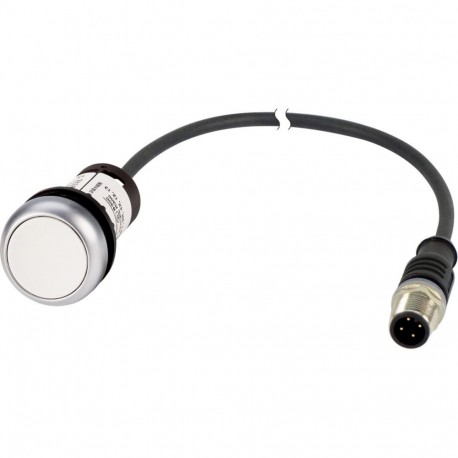Eaton-moeller C22-D-W-K10-P31 EATON ELECTRIC Pushbutton, classic, flat, tasted, 1 N/O, white, cable (black) with m8..