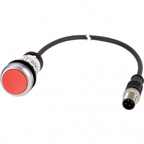Eaton-moeller C22-D-R-K01-P30 EATON ELECTRIC Pushbutton, classic, flat, tasted, 1 N/C, red, cable (black) with m8 p..