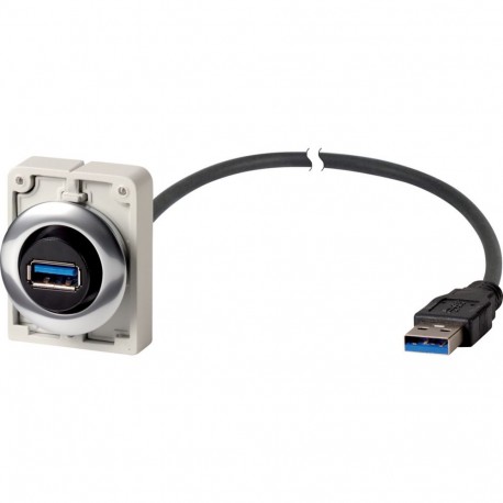 EATON - MOELLER M30C-FUSB-150 M30C-FUSB-150 187085 Y7-187085 EATON ELECTRIC Bulkhead interface, Flat Front, USB 3.0, 1.5 m cable, front mo..