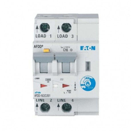Eaton-moeller AFDD-16/2/C/001 Y7-187206 EATON ELECTRIC Arc Fault Detection Device, 2 poles, C16A, 10mA, type AC