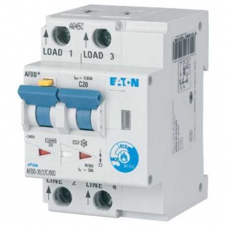 Eaton-moeller AFDD-20/2/B/003 Y7-187218 EATON ELECTRIC Arc Fault Detection Device, 2 poles, B20A, 30mA, type AC