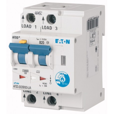 Eaton-moeller AFDD-20/2/B/003-LI/A DXA-EXT-ENCOD EATON ELECTRIC Switch fault electric arc, 2-pole, B20A, 30mA, type..