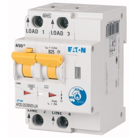 Eaton-moeller AFDD-25/2/B/003-LI/A Y7-187226 EATON ELECTRIC Switch fault electric arc, 2-pole, B25A, 30mA, type LI/A