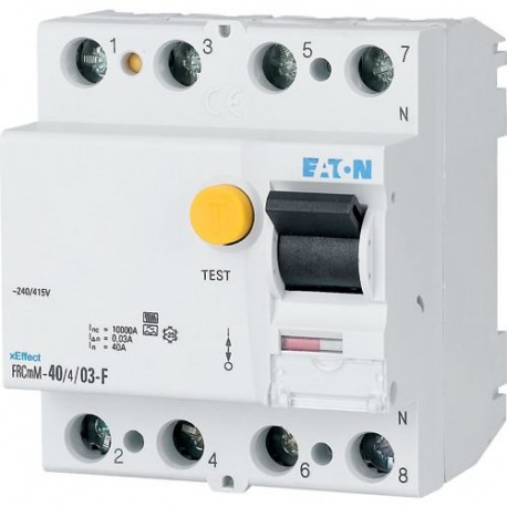 Eaton-moeller FRCMM-25/4/03-S/F Y7-187438 EATON ELECTRIC Residual current circuit breaker (RCCB), 25A, 4p, 300mA, t..