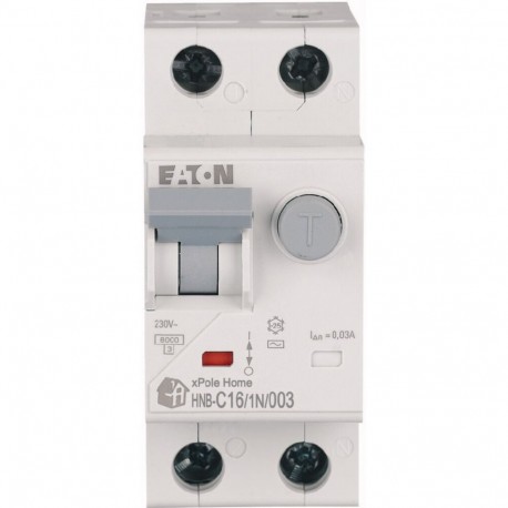 Eaton-moeller HNB-C16/1N/003 EATON ELECTRIC RCD/MCB combination, 16 A, 30 mA, MCB trip characteristic: C, 1p+N, RCD..