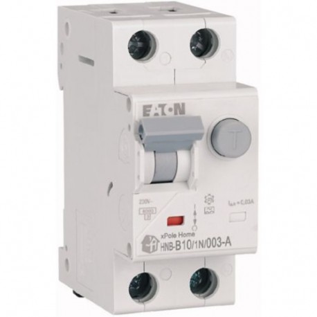 Eaton-moeller HNB-B10/1N/003-A EATON ELECTRIC RCD/MCB combination, 10 A, 30 mA, MCB trip characteristic: B, 1p+N, R..