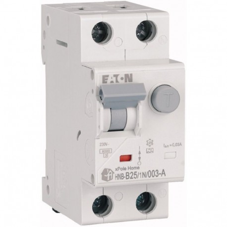 Eaton-moeller HNB-B25/1N/003-A EATON ELECTRIC RCD/MCB combination, 25 A, 30 mA, MCB trip characteristic: B, 1p+N, R..