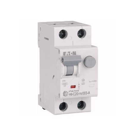 Eaton-moeller HNB-C20/1N/003-A EATON ELECTRIC RCD/MCB combination, 20 A, 30 mA, MCB trip characteristic: C, 1p+N, R..