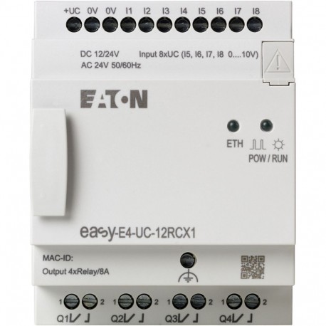 Eaton-moeller EASY-E4-UC-12RCX1 Y7-197212 EATON ELECTRIC Control relays, easyE4 (expandable, Ethernet), 12/24 V DC,..