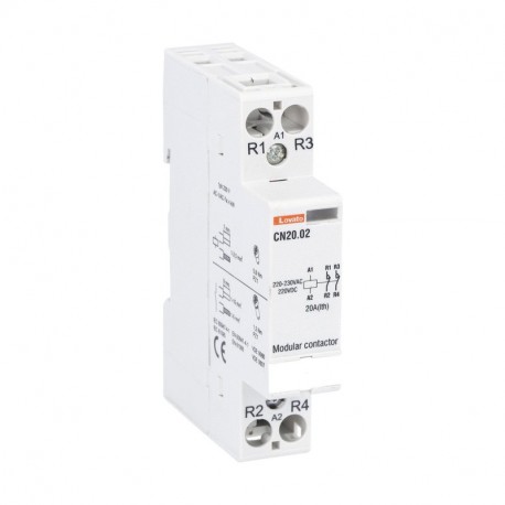 Lovato-electric CN2002220 LOVATO Modular bipolar contactor 20A 220V AC/DC 2NC