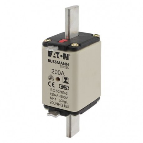 EATON - MOELLER NH FUSE 200A 500V GL/GG SIZE 1 NH FUSE 200A 500V GL/GG SIZE 1 200NHG1BI EATON ELECTRIC Fuse-link, LV, 200 A, AC 500 V, NH1, gL/gG, IEC, dua..