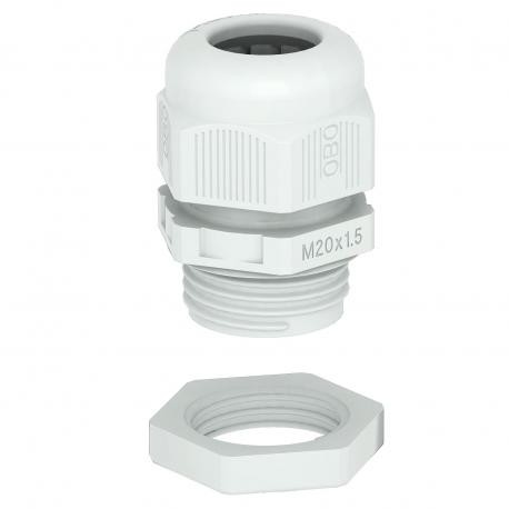 OBO BETTERMANN V-TEC VM25+ LGR V-TEC VM25+ LGR 2022768 OBO BETTERMANN Cable gland with locknut, M25, Light grey, 7035, Polyamide, PA