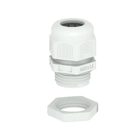 OBO BETTERMANN V-TEC VM40+ LGR V-TEC VM40+ LGR 2022772 OBO BETTERMANN Cable gland with locknut, M40, Light grey, 7035, Polyamide, PA