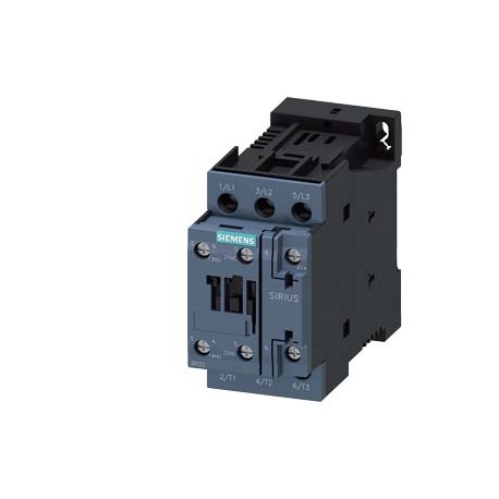 Siemens 3RT2023-1AT60 power contactor, AC-3e/AC-3, 9 A, 4 kW / 400 V, 3-pole, 600 V AC, 60 Hz, auxiliary con..