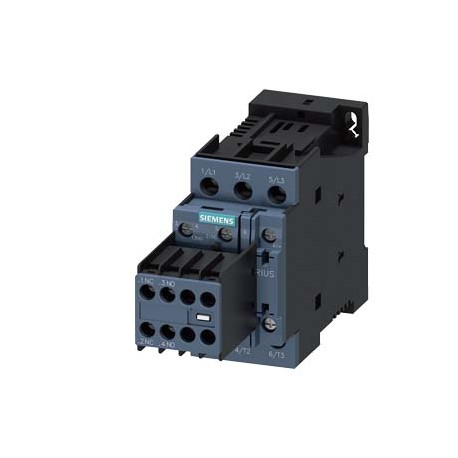 Siemens 3RT2024-1AV00 power contactor, AC-3e/AC-3, 12 A, 5.5 kW / 400 V, 3-pole, 400 V AC, 50 Hz, auxiliary ..