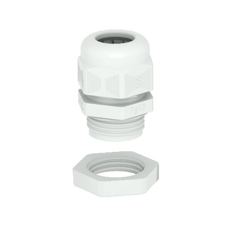OBO BETTERMANN V-TEC PG16+ LGR V-TEC PG16+ LGR 2024663 OBO BETTERMANN Cable gland with locknut, PG16, Light grey, 7035, Polyamide, PA