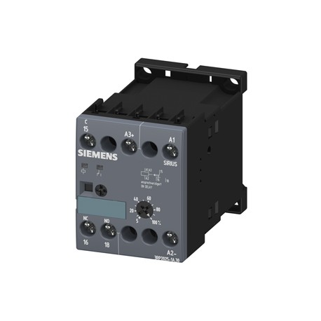 Siemens 3RT2025-1AM20 power contactor, AC-3 17 A, 7.5 kW / 400 V 1 NO + 1 NC, 208 V AC, 50 / 60 Hz, 3-pole, ..