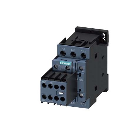 Siemens 3RT2026-1NP30 power contactor, AC-3e/AC-3, 25 A, 11 kW / 400 V, 3-pole, 200-280 V AC/DC, 50/60 Hz, w..