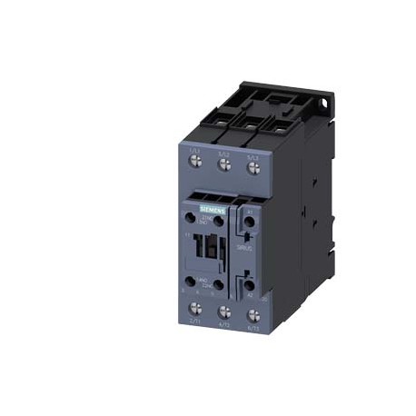 Siemens 3RT2035-1AG20 power contactor, AC-3 40 A, 18.5 kW / 400 V 1 NO + 1 NC, 110 V AC 50 / 60 Hz, 3-pole, ..