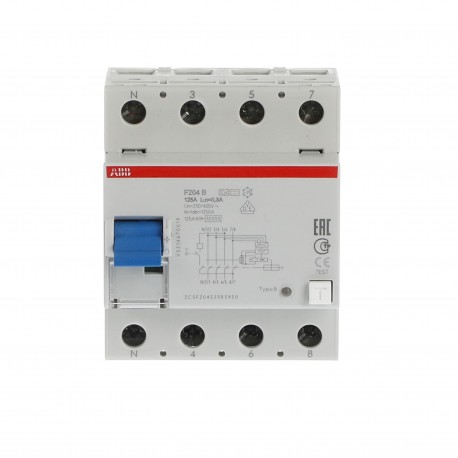 ABB 2CSF204523R4950 2CSF204523R4950 ABB Int.dif.F204B-125/0.5L 4p 125A B 500mA