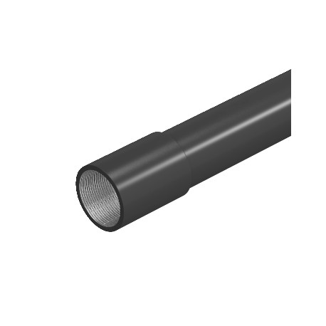 Obo-bettermann SM50W SW OBO BETTERMANN Threaded steel pipe with threaded sleeve, M50, 3000mm, Black, Painted, Steel..