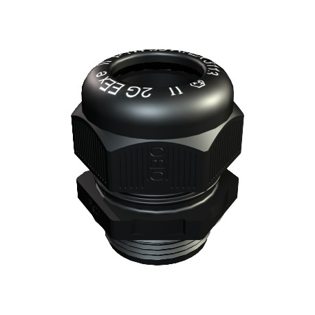OBO BETTERMANN VTEC EX PG21 SW VTEC EX PG21 SW 2050064 OBO BETTERMANN Cable gland, EX area , PG21, Black, Polyamide, PA