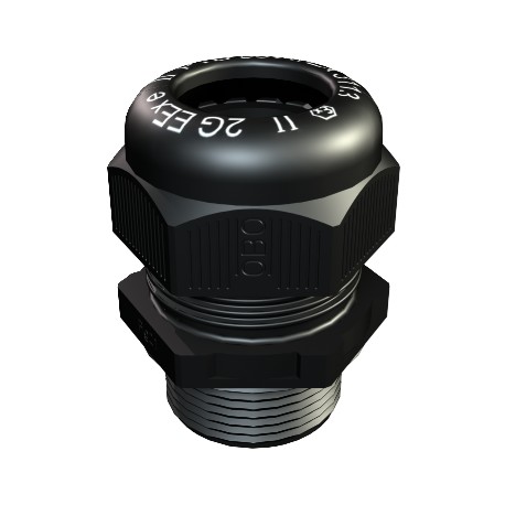 OBO BETTERMANN VTEC EX M25 SW VTEC EX M25 SW 2050331 OBO BETTERMANN Cable gland, EX area , M25, Black, Polyamide, PA