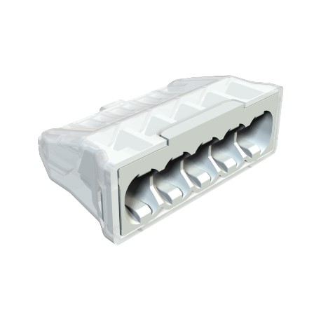 Obo-bettermann 61 525 LGR OBO BETTERMANN Plug-in terminal screwless terminal, 5x2,5mm2, Light grey, 7035, Polyamide..