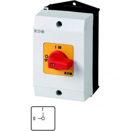 Eaton-moeller T0-1-8200/I1-RT Y7-207075 EATON ELECTRIC On-Off switch, 1 pole, 20 A, Emergency-Stop function, 90 °, ..