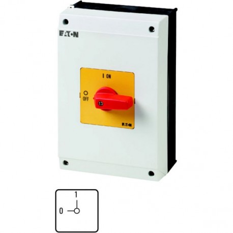 EATON - MOELLER T5B-1-102/I4-RT T5B-1-102/I4-RT 207216 Y7-207216 EATON ELECTRIC On-Off switch, 2 pole, 63 A, Emergency-Stop function, 90 °, ..