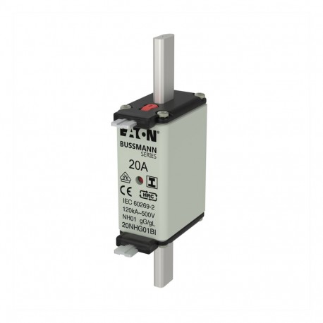 EATON - MOELLER NH FUSE 20A 500V GL/GG SIZE 01 NH FUSE 20A 500V GL/GG SIZE 01 20NHG01BI EATON ELECTRIC Fuse-link, LV, 20 A, AC 500 V, NH01, gL/gG, IEC, dua..