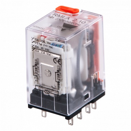 Carlo-gavazzi RMIA210230VAC CARLO GAVAZZI Relay industrial plug-in miniature 2 contacts, coil Voltage 230 VAC, Amperage, 1..