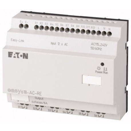 Eaton-moeller EASY618-AC-RE 0004520945 EATON ELECTRIC I/O expansion, 240VAC, 12DI, 6DO relays, easyLink