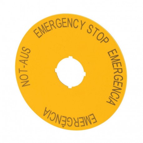 Eaton-moeller M22-XAK2 Y7-216466 EATON ELECTRIC Label, emergency switching off, yellow, D 90mm, 4 languages, DE, EN..