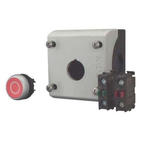 Eaton-moeller M22-D-R-X0/KC11/I Y7-216521 EATON ELECTRIC Pushbutton actuator, 1N/O+1N/C, flush, red, surface mounti..
