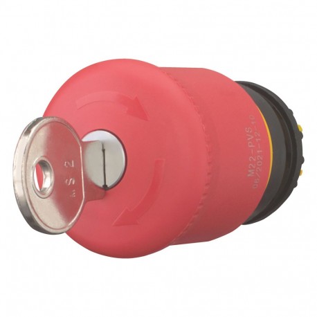 EATON - MOELLER M22-PVS M22-PVS 216879 Y7-216879 EATON ELECTRIC Emergency-stop pushbutton, D 38mm, key unlocking, MS1