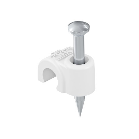 Obo-bettermann 2006 35 RW OBO BETTERMANN ISO nail clip , 6mm, L35, Pure white, 9010, Polypropylene, PP