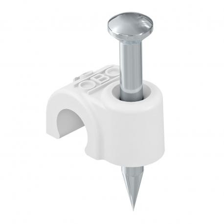 OBO BETTERMANN 2018 40 RW 2018 40 RW 2226308 OBO BETTERMANN ISO nail clip , 18mm, L40, Pure white, 9010, Polypropylene, PP