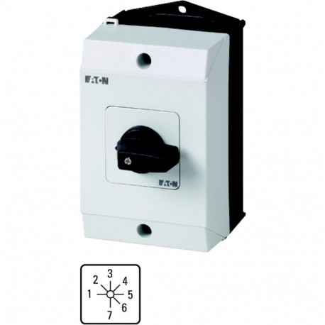Eaton-moeller T0-4-8234/I1 Y7-222715 EATON ELECTRIC Step switches, Contacts: 7, 20 A, front plate: 1-7, 45 °, maint..