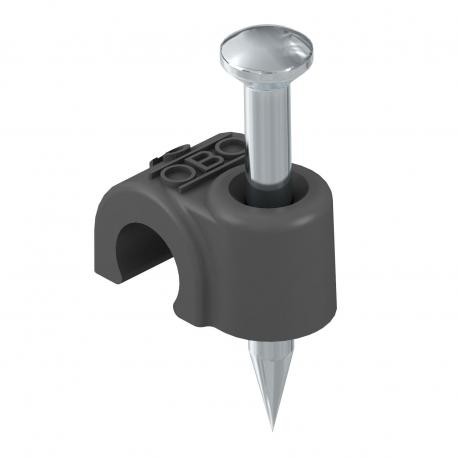 OBO BETTERMANN 2008 25 SW 2008 25 SW 2232170 OBO BETTERMANN ISO nail clip , 8mm, L25, Jet black, 9005, Polypropylene, PP