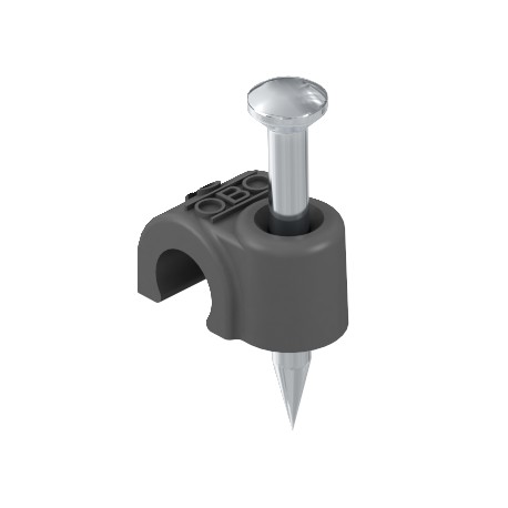 OBO BETTERMANN 2010 25 SW 2010 25 SW 2232235 OBO BETTERMANN ISO nail clip , 10mm, L25, Jet black, 9005, Polypropylene, PP