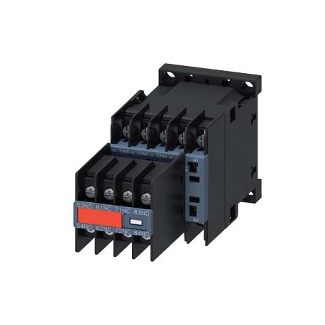 SIEMENS 3RH2262-4BN40 3RH2262-4BN40 SIEMENS Contactor relay, 6 NO + 2 NC, 250 V DC, Size S00, Ring cable lug connection, Captive a..